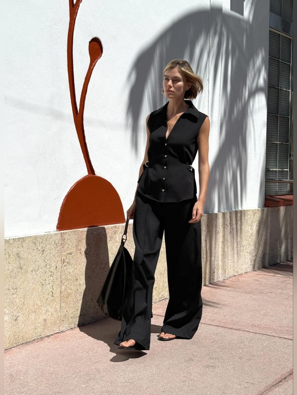 BELTED CREPE SHIRT SIZE S
